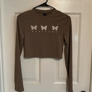 Girls Butterfly Cropped long sleeve